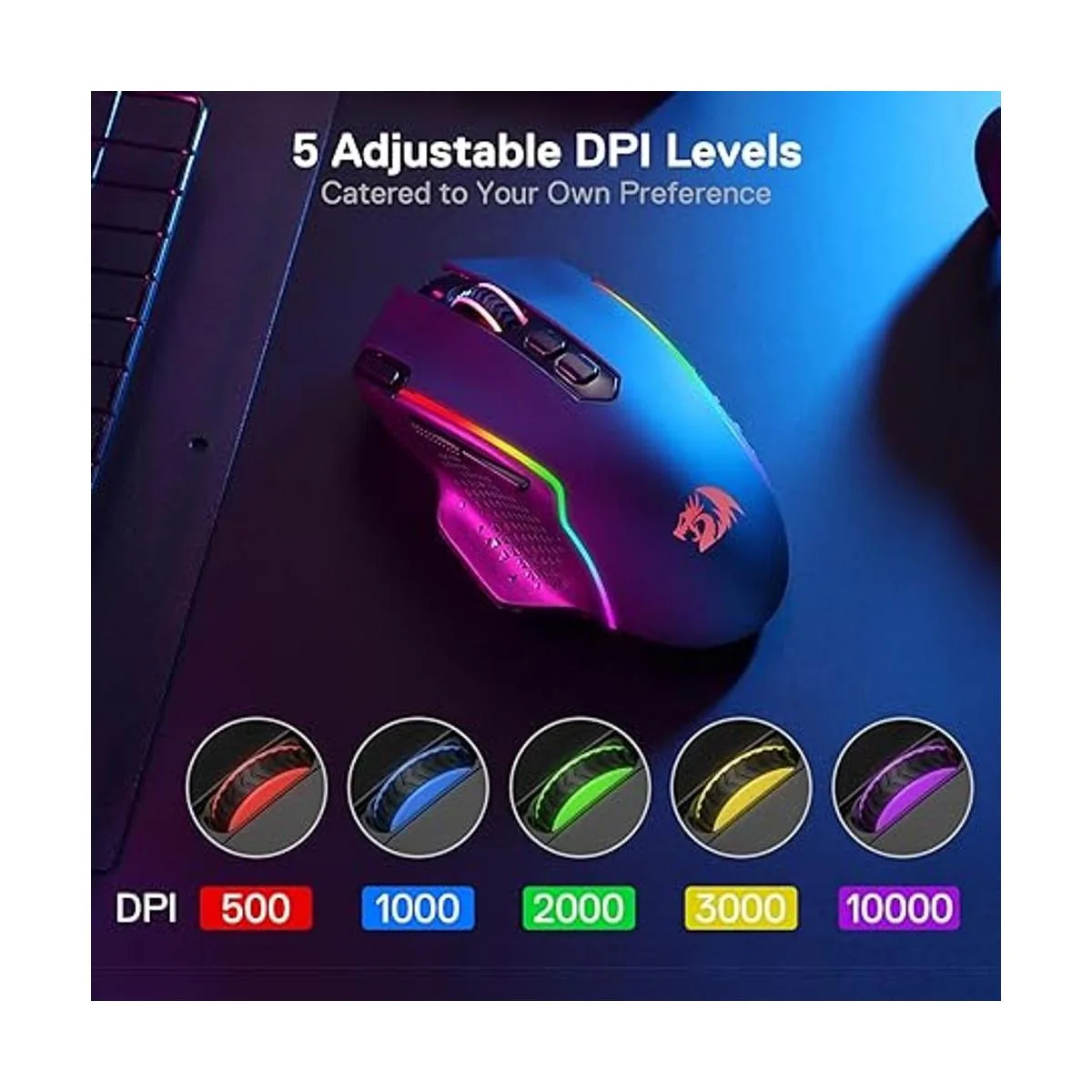 Redragon M810 Pro Ratón inalámbrico para juegos 10000_5