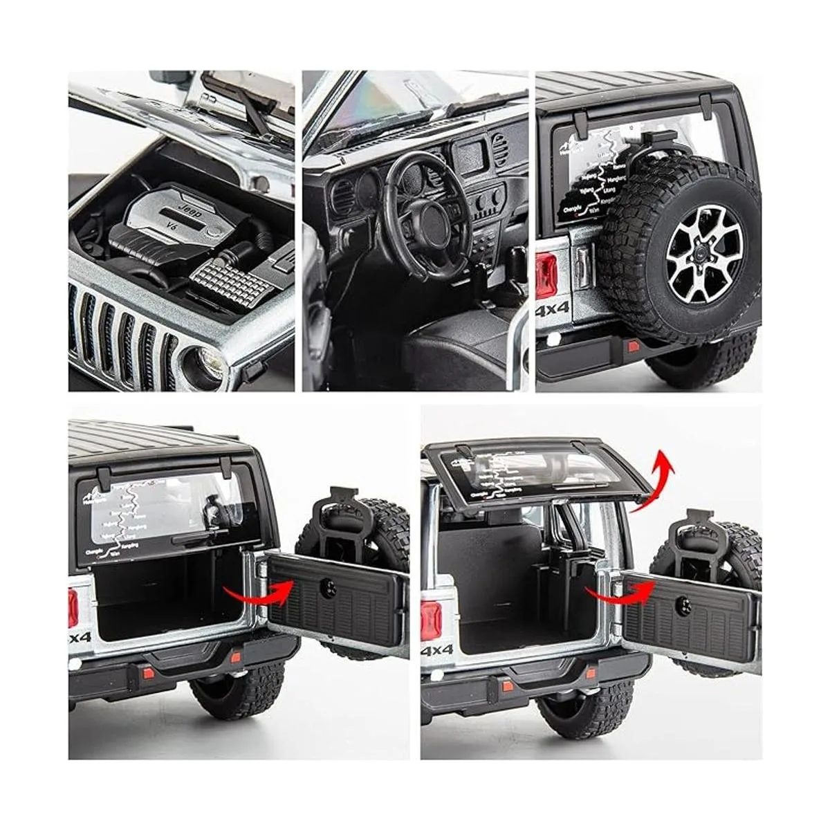 BDTCTK Auto Toy OffRoad 7 puertas para Wrangler modelo de_4