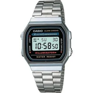Reloj iluminador A168W1 Plateado Digital_1