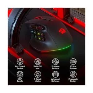 Redragon M811 Aatrox MMO Mouse para juegos 15 botones_3