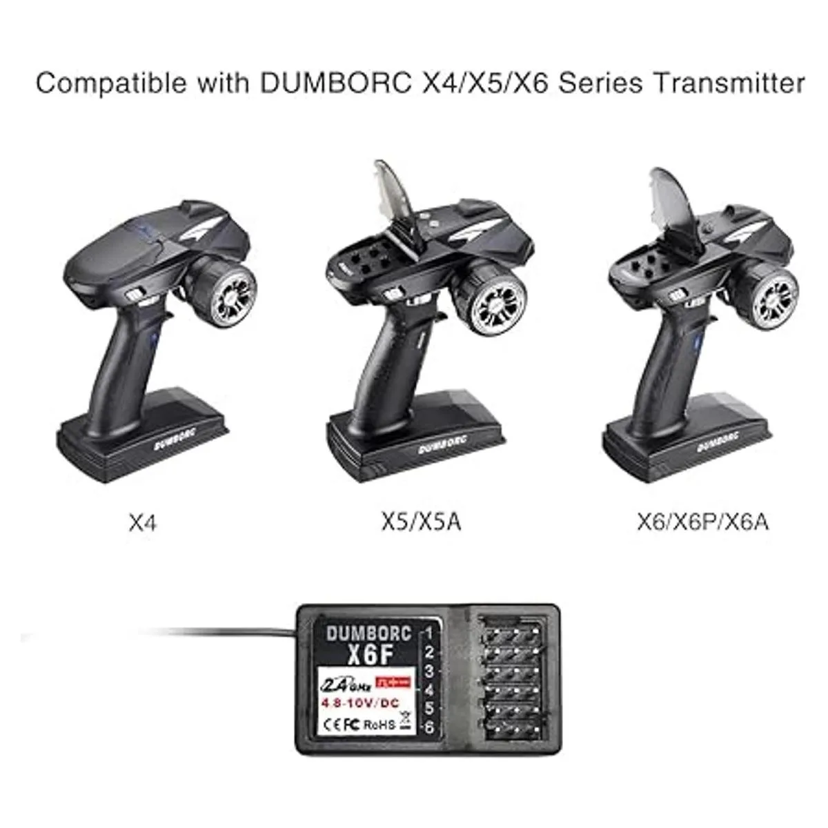 DUMBORC 2 piezas X6F 6 canales 2.4GHz receptor RC para_4