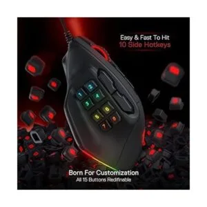 Redragon M811 Aatrox MMO Mouse para juegos 15 botones_6