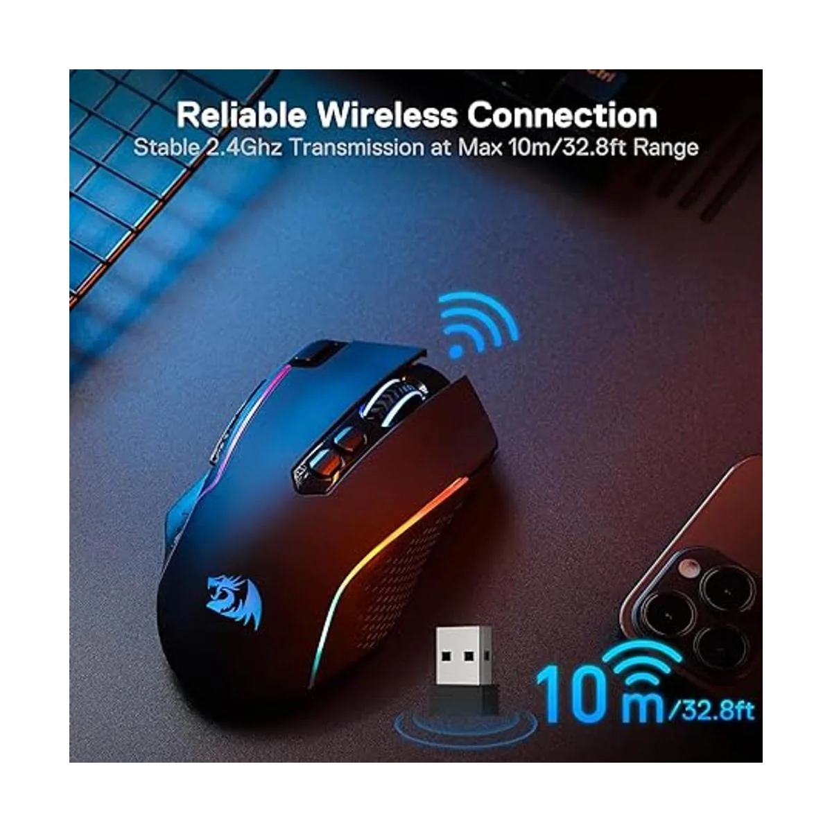 Redragon M810 Pro Ratón inalámbrico para juegos 10000_4