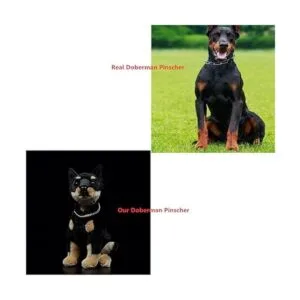 Peluche realista Doberman de 12 pulgadas animal de_2