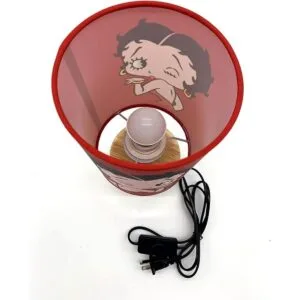 Lámpara de mesa de noche Betty Boop Base de madera para_2