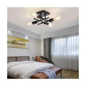 Lámpara de techo industrial de 4 luces semiempotradas_4