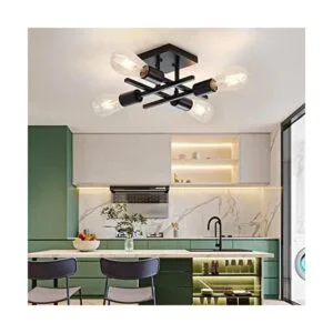 Lámpara de techo industrial de 4 luces semiempotradas_1