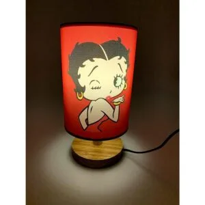 Lámpara de mesa de noche Betty Boop Base de madera para_3