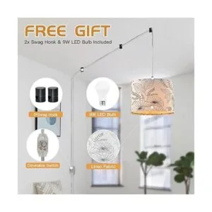 CINSARY Lámpara colgante enchufable luz colgante con_2