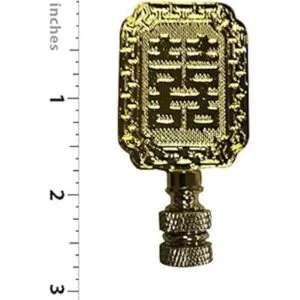 Royal diseños Chinease Joy Símbolo lámpara Finial F5027PB1_3