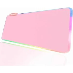 JMIYAV Alfombrilla de mouse RGB rosa para juegos de 31.5 x_1