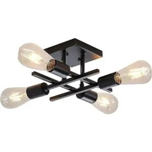 Lámpara de techo industrial de 4 luces semiempotradas_2