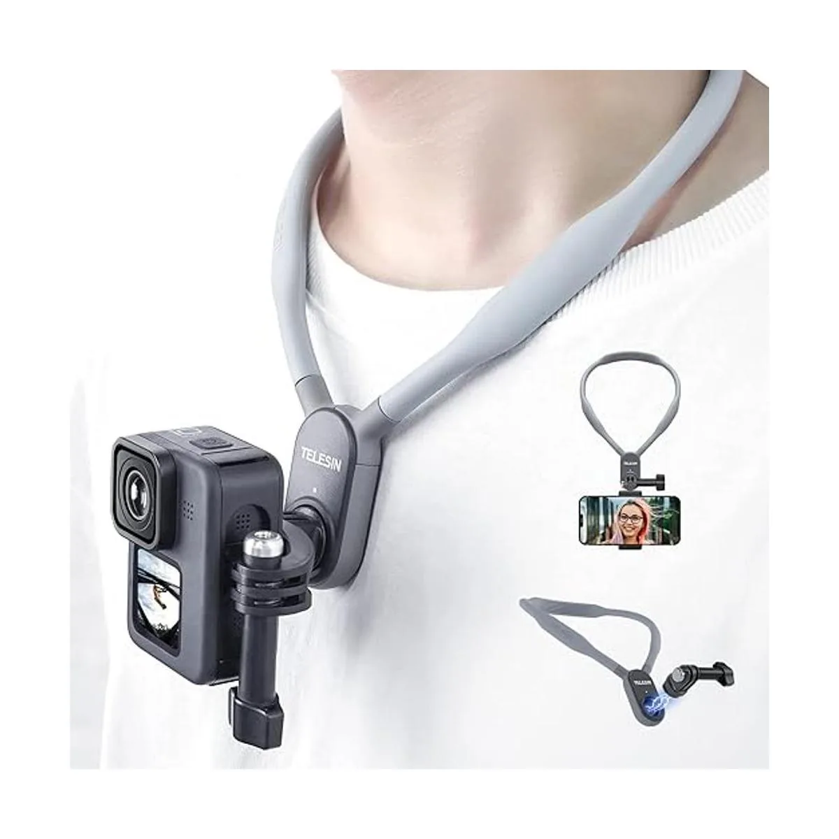 TELESIN Soporte magnético para selfie de cuello POV para_1