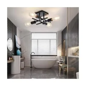 Lámpara de techo industrial de 4 luces semiempotradas_5