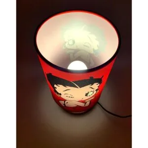 Lámpara de mesa de noche Betty Boop Base de madera para_4