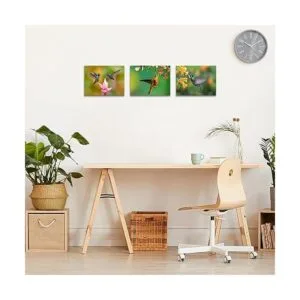 Canvbay Lienzo de 3 piezas con estampado de colibríes para_4