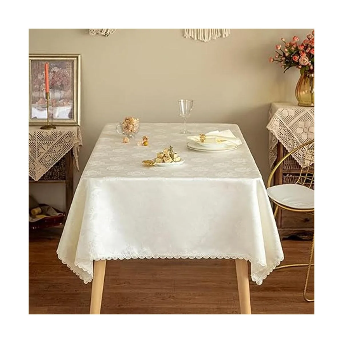 GLORY SEASON Mantel texturizado impermeable a prueba de_5