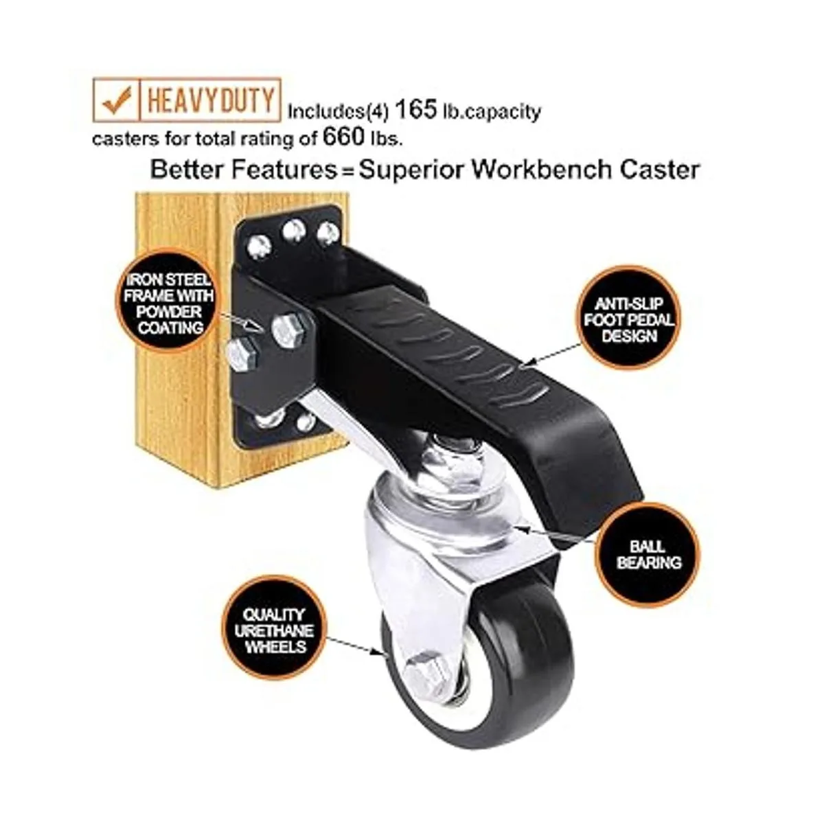 SOLEJAZZ Kit de ruedas de banco de trabajo de 660 libras_2