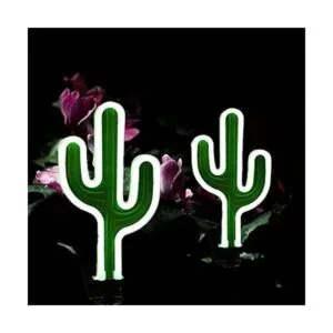 SunKite Cactus Luces solares de neón para exteriores_1