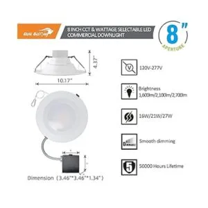 Downlight comercial LED empotrable de 8 pulgadas con caja_2
