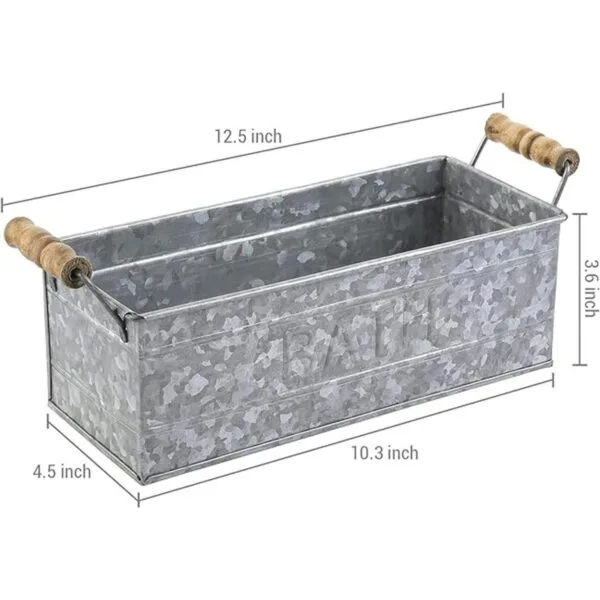 MyGift Cesta de almacenamiento rectangular de metal_4