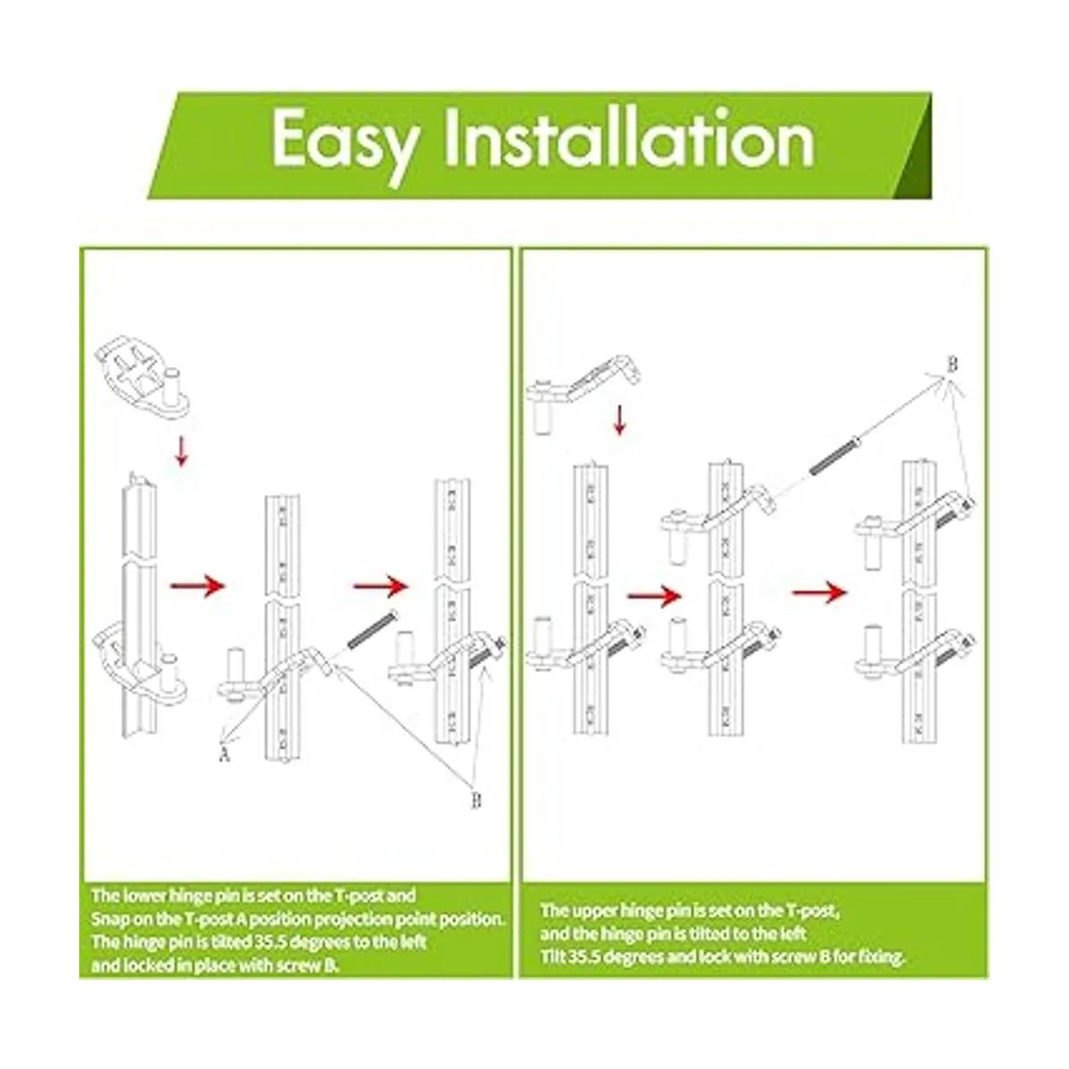 Pasadores de bisagra para puerta de poste en T colgador_2