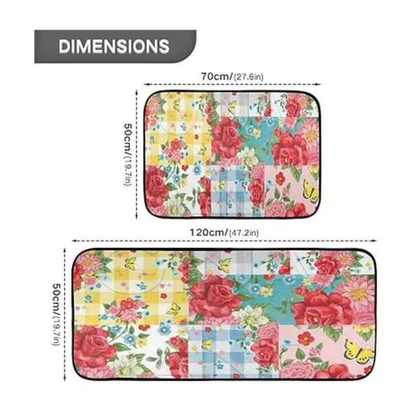Juego de 2 tapetes de cocina con diseño de mariposas y_3
