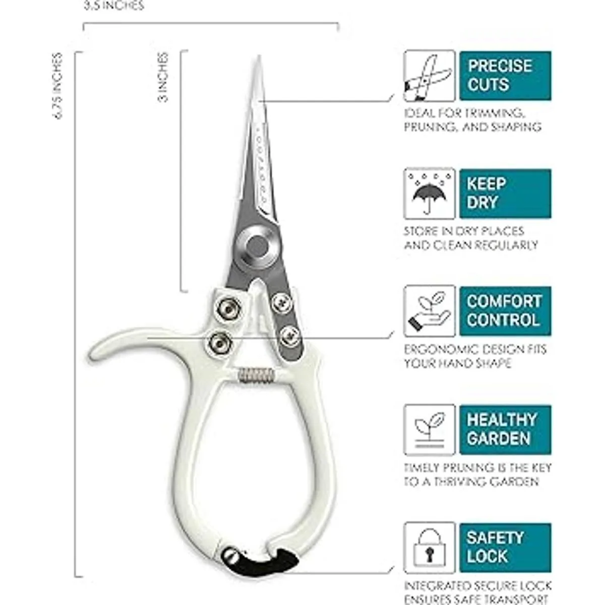 LOOPSEED Tijeras de podar de plantas con vaina de cuero_3