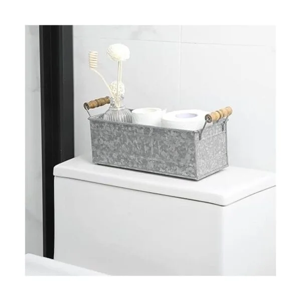 MyGift Cesta de almacenamiento rectangular de metal_2