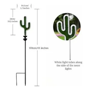 SunKite Cactus Luces solares de neón para exteriores_7