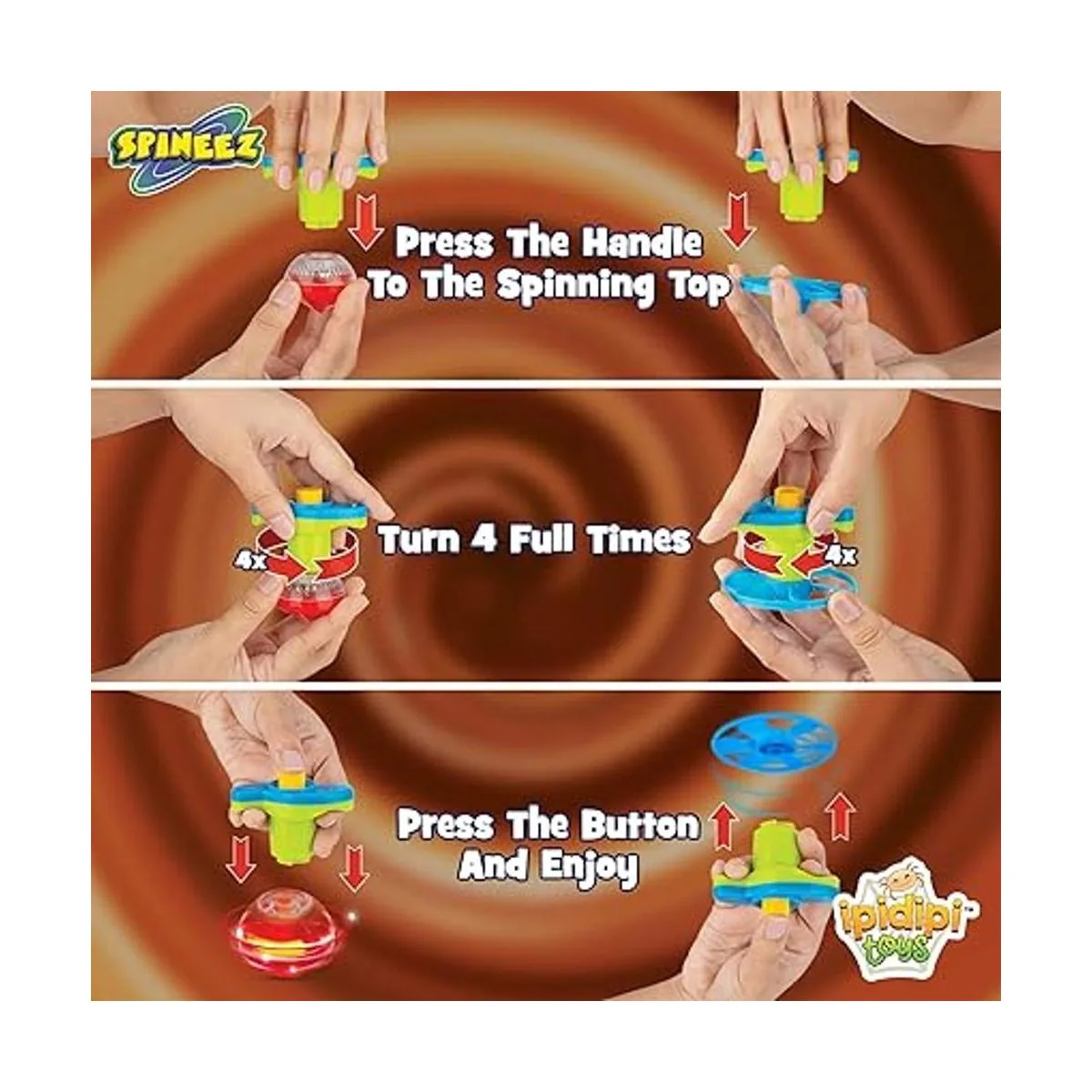 Tapas giratorias iluminadas y disco volador 12 juegos_2