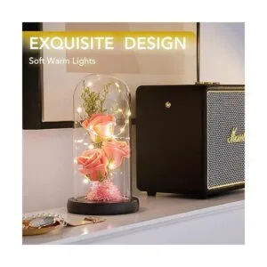 oridom Regalo de flores preservadas rosa iluminada en_2