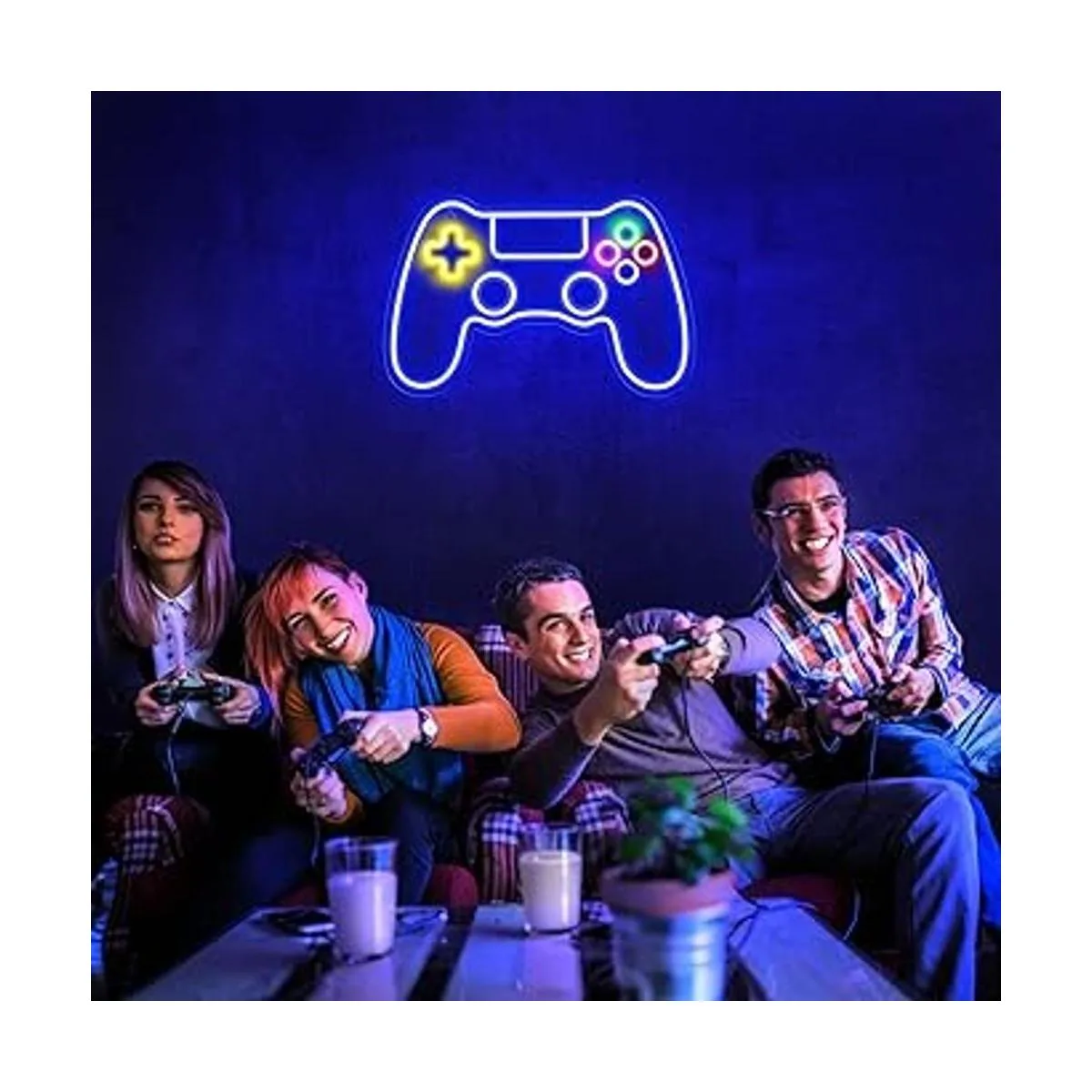 Kavaas Letrero de neón para gamer controlador de juego_6