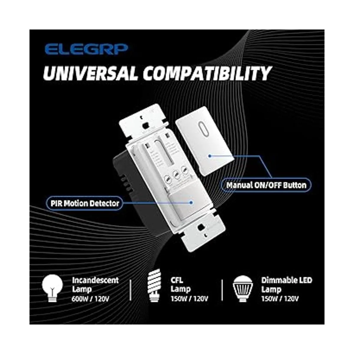 ELEGRP Occupancy Interruptor de luz con sensor de_2