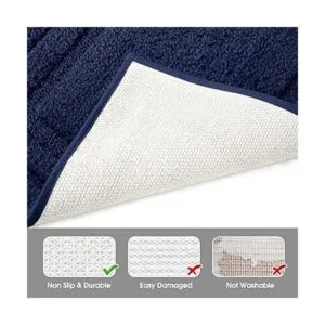 HOMEIDEAS Juego de 2 alfombras de baño de color azul_4