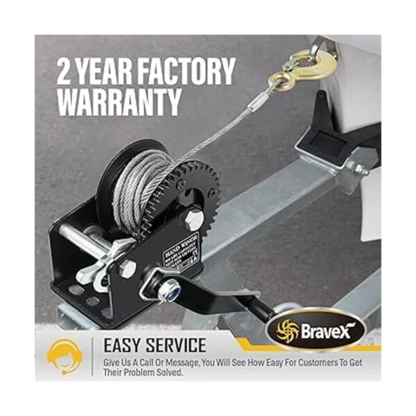 800lbs Capacity Heavy Duty Hand Winch Crank Strap Gear_7