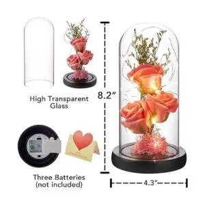 oridom Regalo de flores preservadas rosa iluminada en_3
