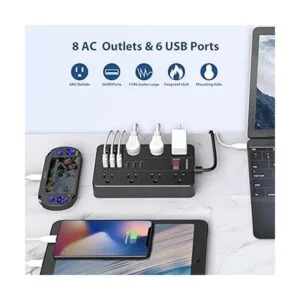 HUNIAN Protector de sobretensión enchufe plano de 10_2