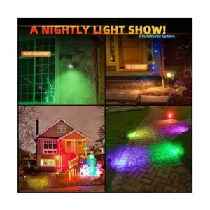 LEREKAM Focos solares para exteriores 40 luces LED RGB_3