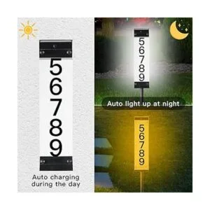 Tomskiko Números solares de casa para exteriores letrero_3