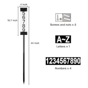 Tomskiko Números solares de casa para exteriores letrero_2
