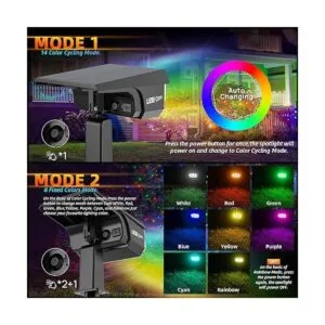 LEREKAM Focos solares para exteriores 40 luces LED RGB_5