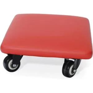 Btibpse Taburete bajo de 360 grados con rueda de piel_7