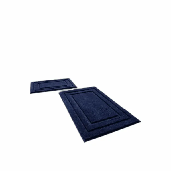 HOMEIDEAS Juego de 2 alfombras de baño de color azul_1