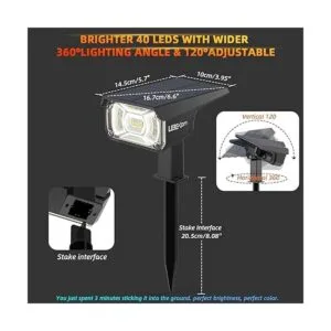 LEREKAM Focos solares para exteriores 40 luces LED RGB_6