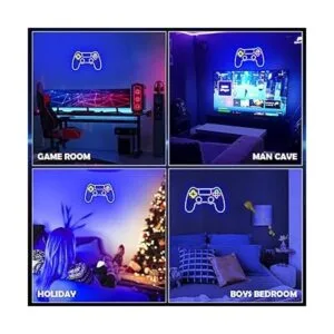 Kavaas Letrero de neón para gamer controlador de juego_7