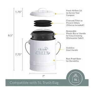 Barnyard Designs Cubo de compostaje de cocina mostrador_4