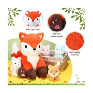 Juego de 5 juguetes de peluche de zorro 1 animal de_3
