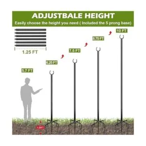 Sprimden Poste de luz para exteriores 10 pies poste de_4
