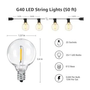 Lepro Cadena de luces para exteriores luces colgantes de_3
